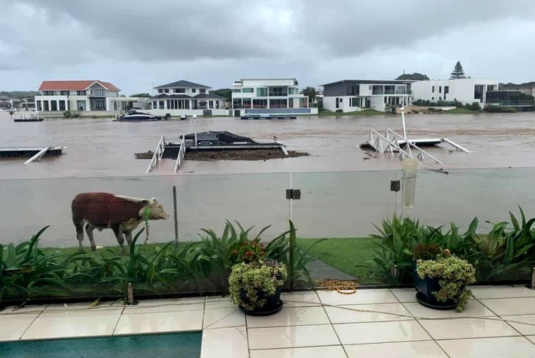 Morador de Port Macquarie registrou a inundao em sua regio no ltimo sbado, dia 20. Crdito: Imagem divulgada pelo twitter @jasongroves