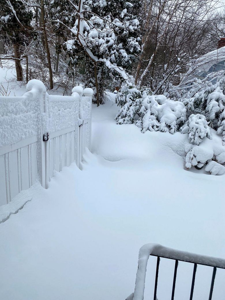 Moradias em Cresskill, em Bergen, em Nova Jersey, foram tomadas pela neve. Crdito: Foto MLGM, cortesia para o Painel Global. 